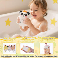 Bath loofah sponge with hanging loop design