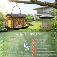 Metal Garden Bird Feeder With Large Seed And Suet Capacity