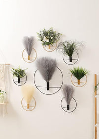 Faux Pampas Metal Wall Art