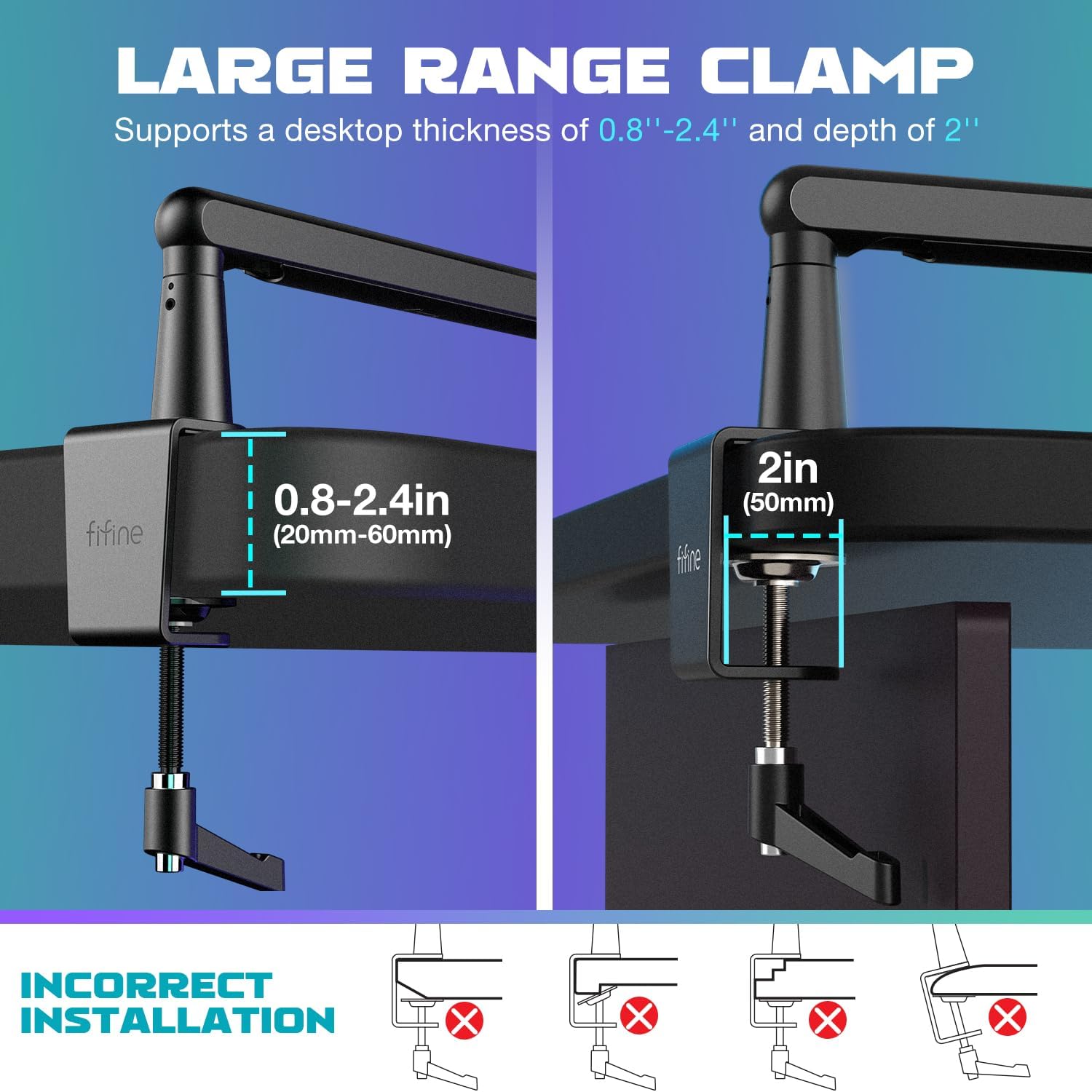 Microphone arm with cable management for neat desktop setup