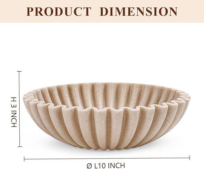 Large Handcrafted Stone Look Fruit Bowl