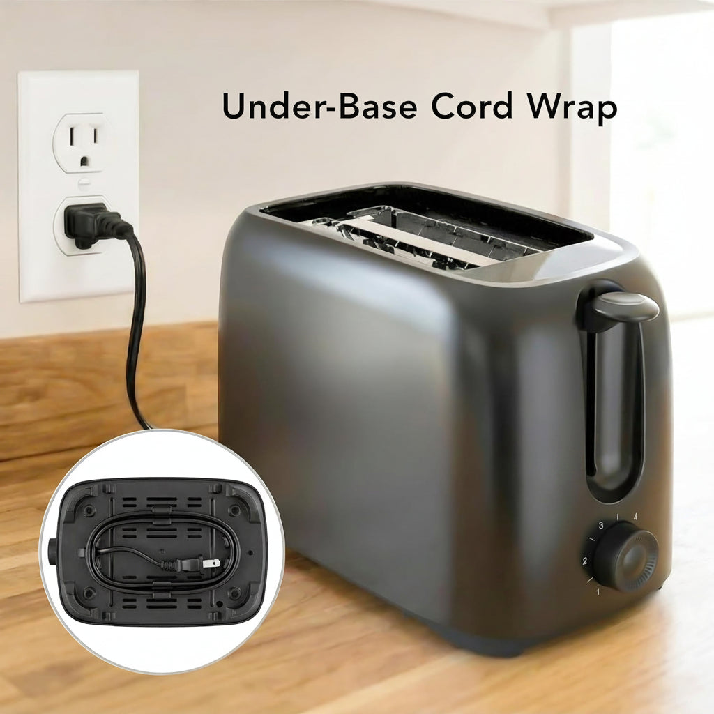long slot toaster with removable crumb tray for easy crumb cleaning