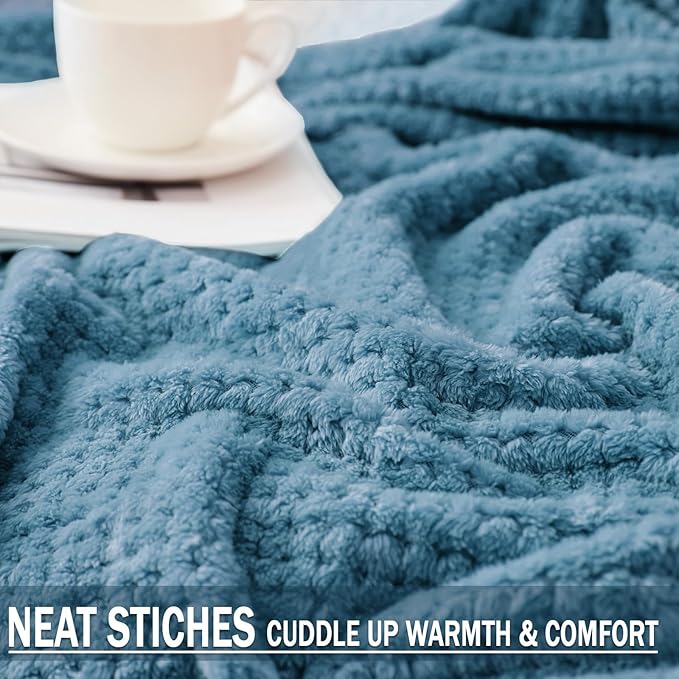 Stylish textured blanket enhancing bedroom décor