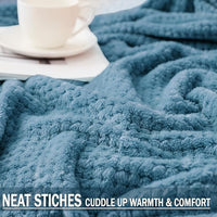 Stylish textured blanket enhancing bedroom décor