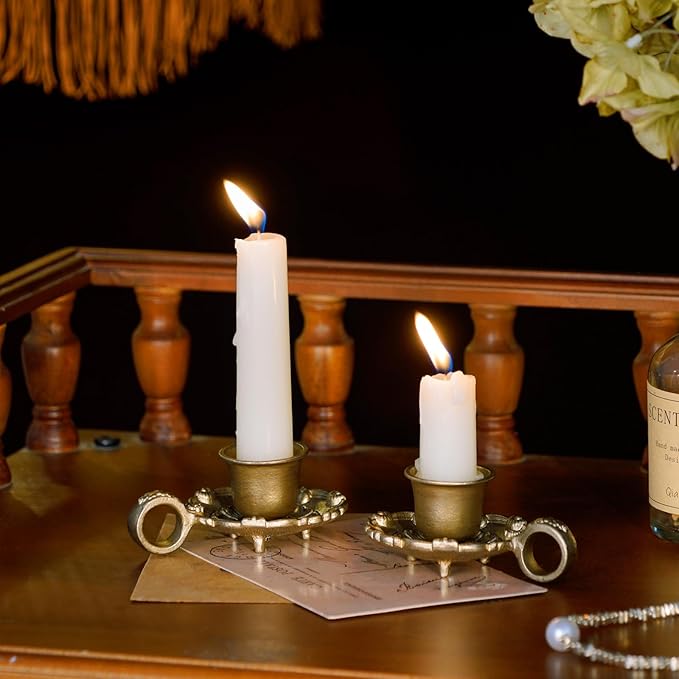 Elegant Metal Candle Holder Pair