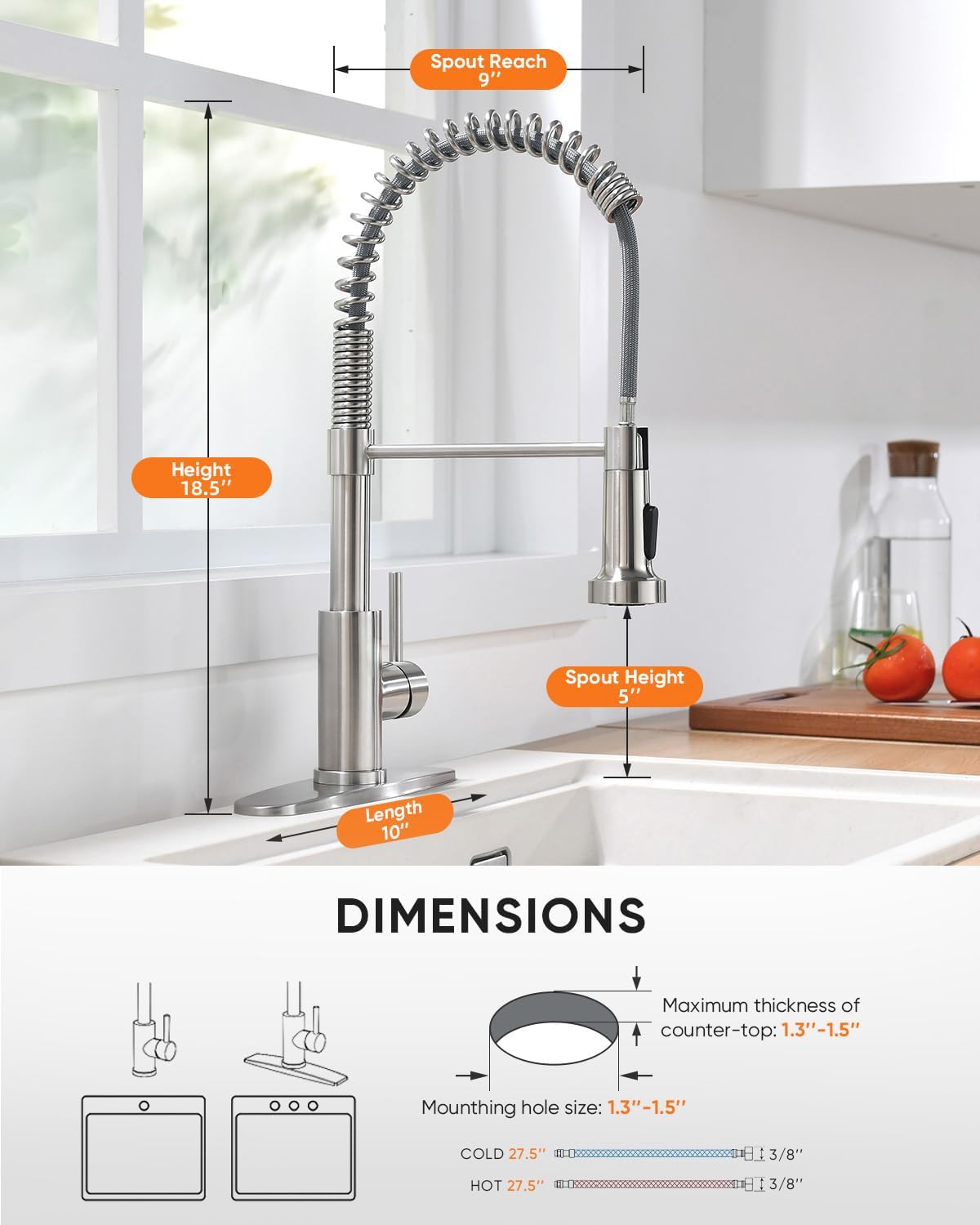 Brushed Nickel High Arc Sink Faucet