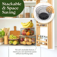 Tiered Fruit Basket Stand for Kitchen Counter