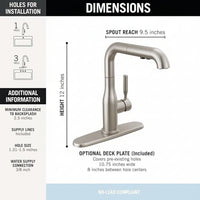 Modern stainless steel single handle kitchen sink faucet for home, farmhouse, and utility sink use
