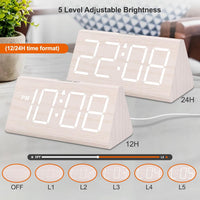 Modern Wooden Alarm Clock