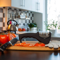 Durable Kitchen Knife Sharpener Kit with Glove for Safe Sharpening