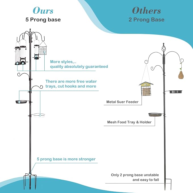 Multi Hook Bird Station With Feeding And Watering Accessories