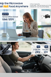 Electric lunch box with 12V 24V and 120V compatibility