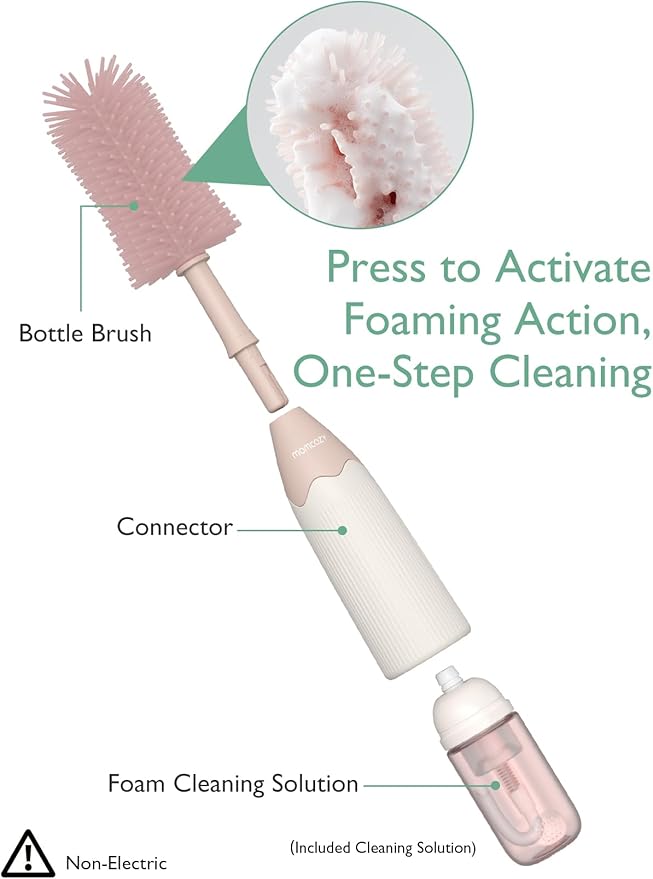 Multi-purpose bottle cleaning kit, includes brushes for baby bottles, water bottles, and more.