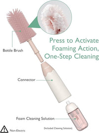 Multi-purpose bottle cleaning kit, includes brushes for baby bottles, water bottles, and more.