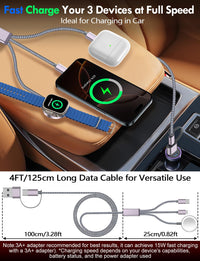 Compact multi charging cable packed for travel use in bag for vacation essentials