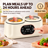 4L Electric Cooking Pot with Dual-Pot Steamer System