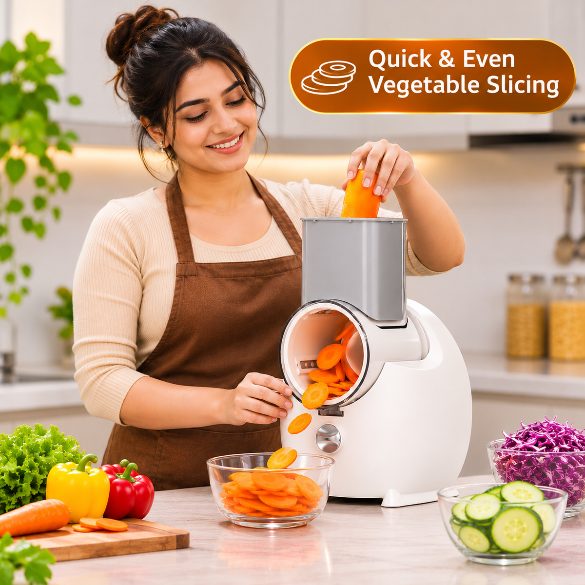 Cordless Vegetable Cutter for Quick Everyday Food Preparation