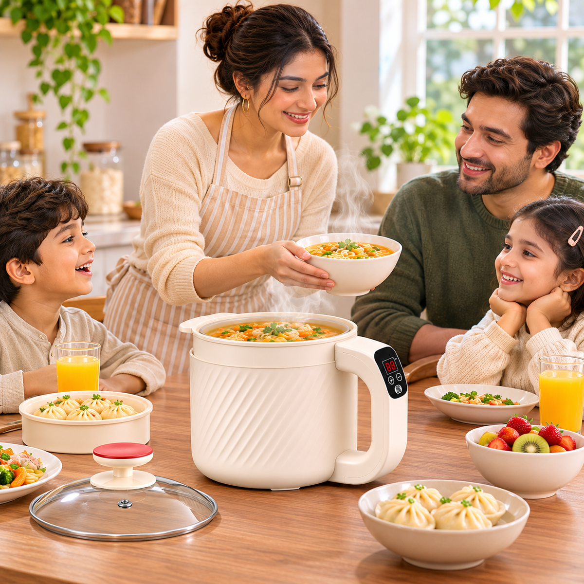 Compact Electric Rice & Food Cooker for Home and Dorm