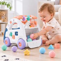 Musical-style baby activity walker with interactive front controls and animal play figure