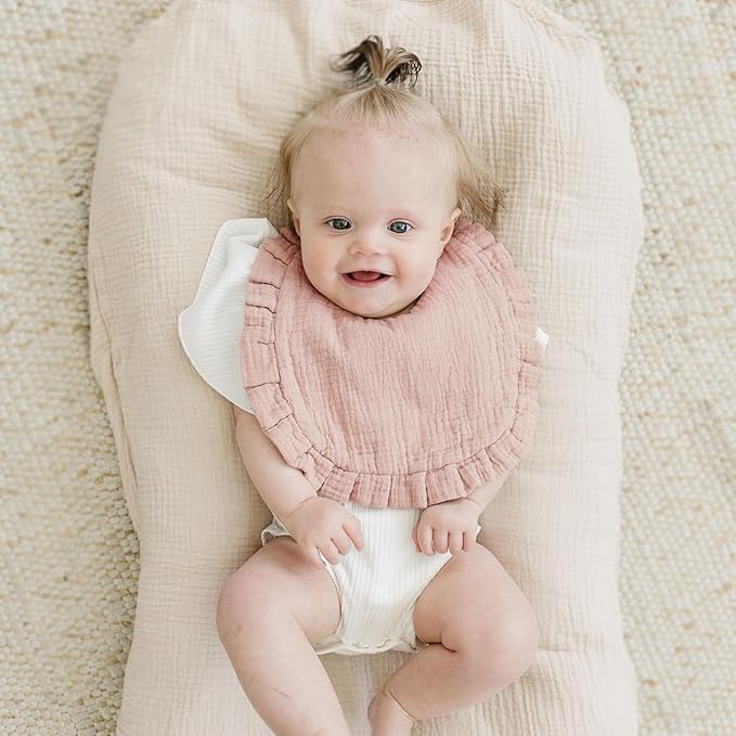 Adjustable Snap Closure on Baby Muslin Bandana Bib