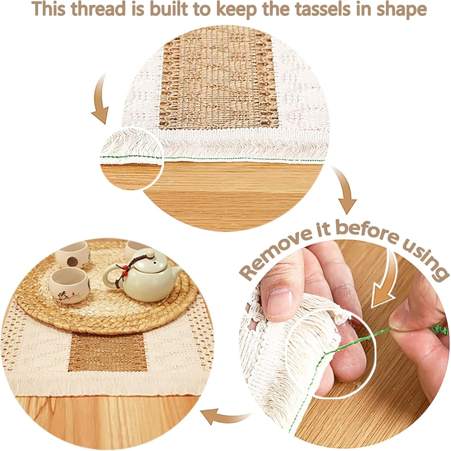 Natural cotton burlap table mats designed for everyday dining, kitchen decor, and table setting