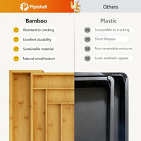 Bamboo drawer tray for organized home storage