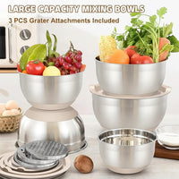 Space-saving nesting bowl set designed for everyday kitchen preparation and serving.