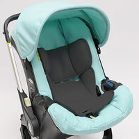 Newborn car seat insert offering plush support for infants, suitable for various car seat models like Doona and Graco.