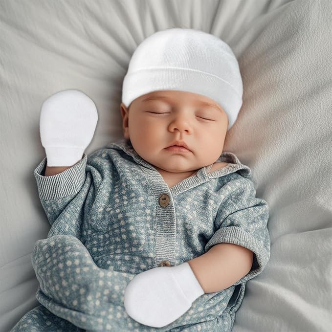 Newborn Baby Hat and Mittens Set for Comfort and Warmth