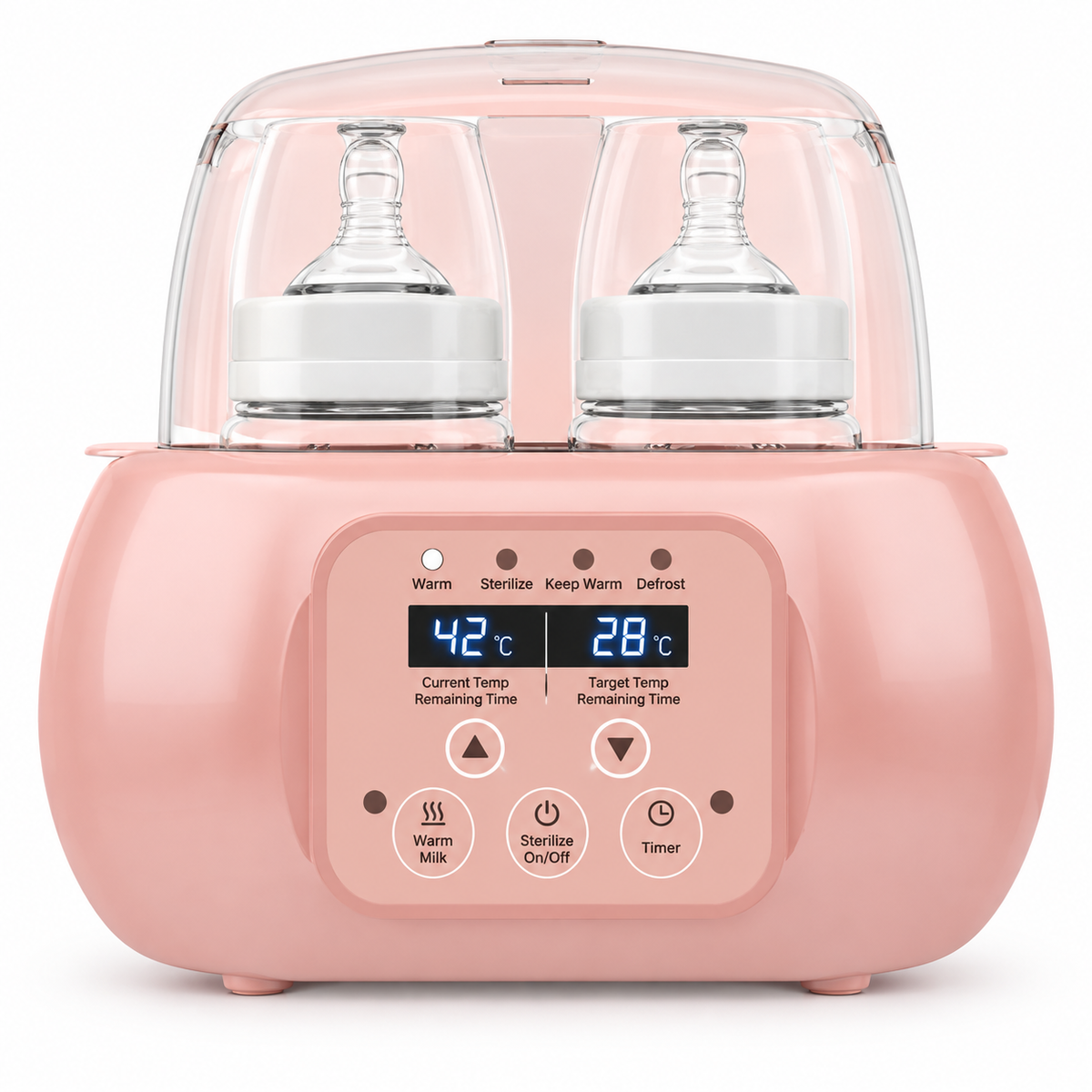 Newborn bottle warmer with digital temperature controls for everyday feeding preparation