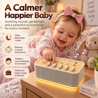 Newborn nursery noise machine with compact rectangular design and front speaker grille