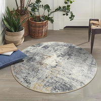 Soft low pile circle rug for cabinet and hallway