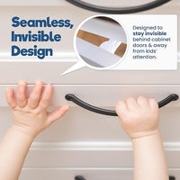 Non-toxic invisible cabinet latch locks for babyproofing