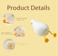 Nursery duck night light decor, cute LED lamp for baby room and kids bedroom.