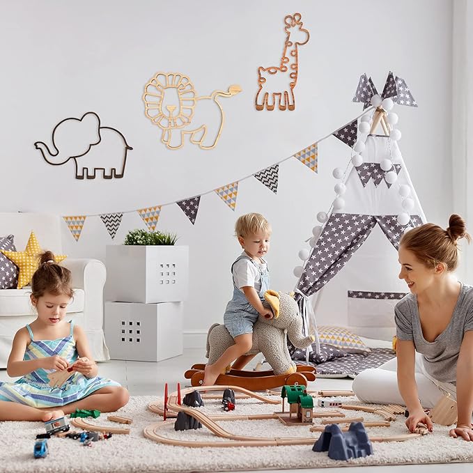 Nursery wall art jungle theme decor for baby room