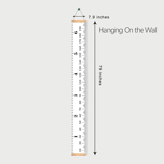 Nursery wall decor growth chart for kids room