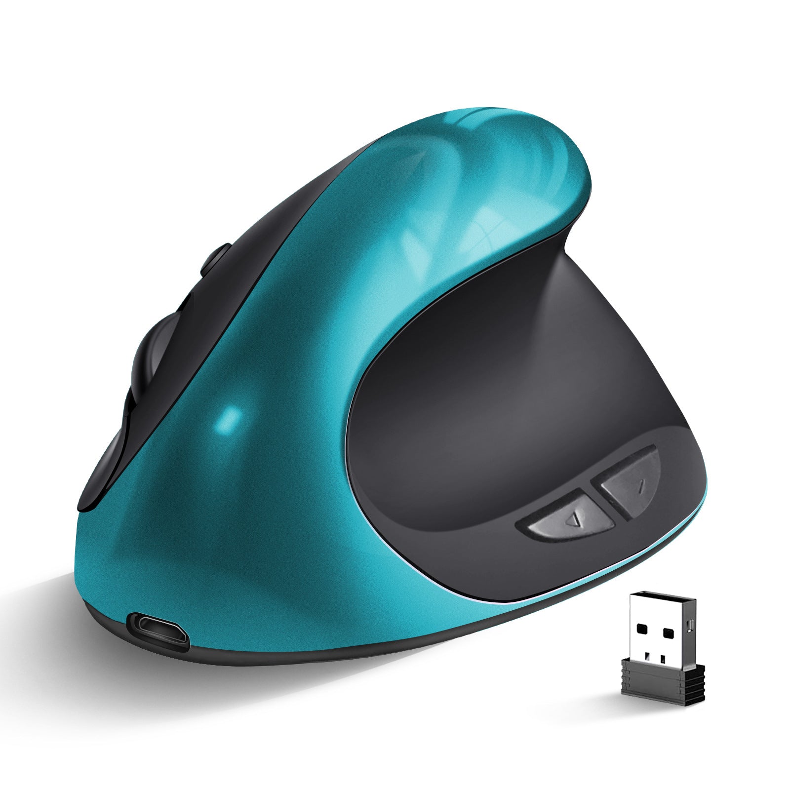 Rechargeable Wireless Vertical Mouse with USB Receiver, 6 Buttons and Adjustable DPI