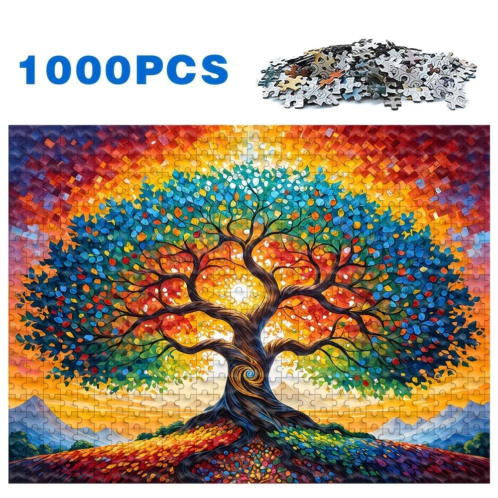 1000 Piece Cartoon Jigsaw Puzzle for Kids and Adults, Educational Handmade Style Puzzle for Creative Play and Home Decoration