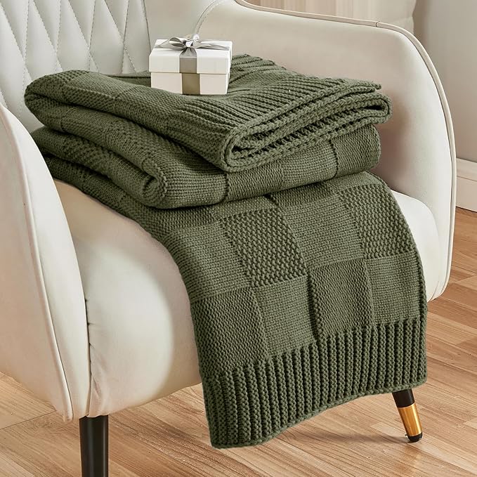 Soft Cozy Check Throw Blanket for Couch Bed Sofa and Living Room