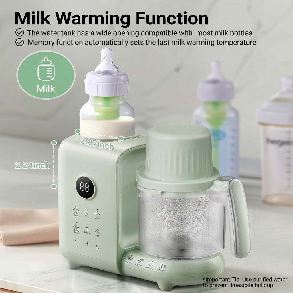 One-step baby food blender and steamer for easy homemade meals