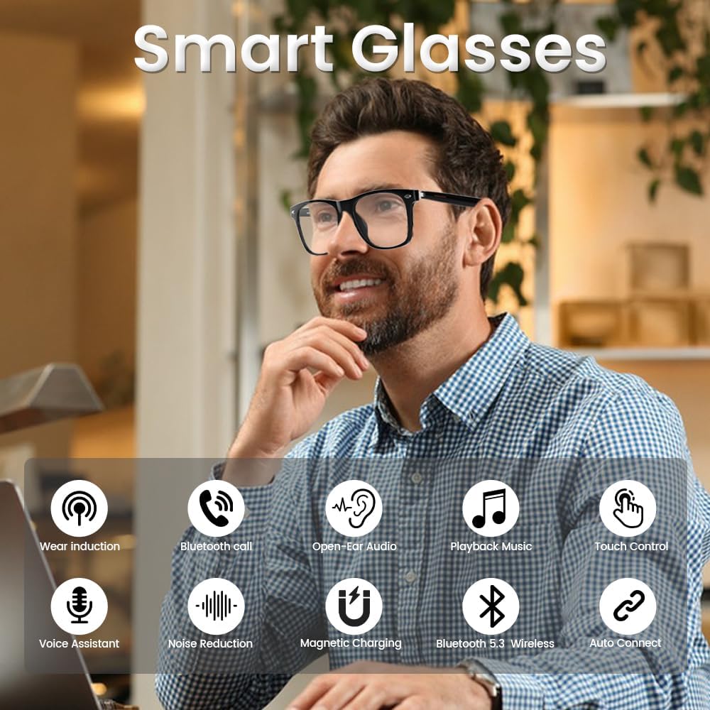 Smart Glasses Open Ear Audio Side Profile Design