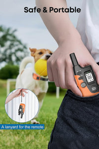 Orange Dog Training Collar With Handheld Remote Control