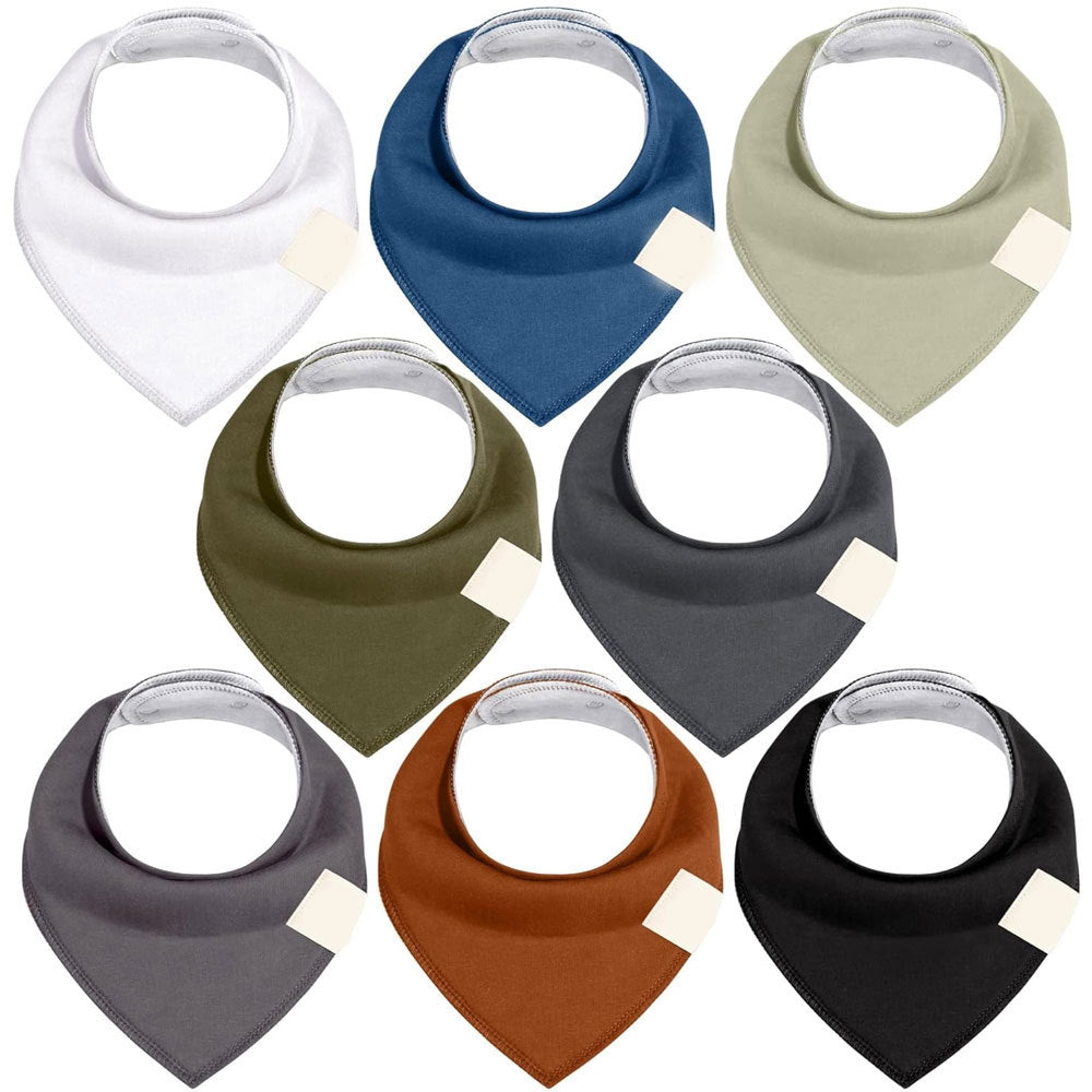 8-pack organic baby bandana bibs, super absorbent for teething and drooling infants.