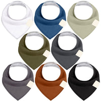 8-pack organic baby bandana bibs, super absorbent for teething and drooling infants.