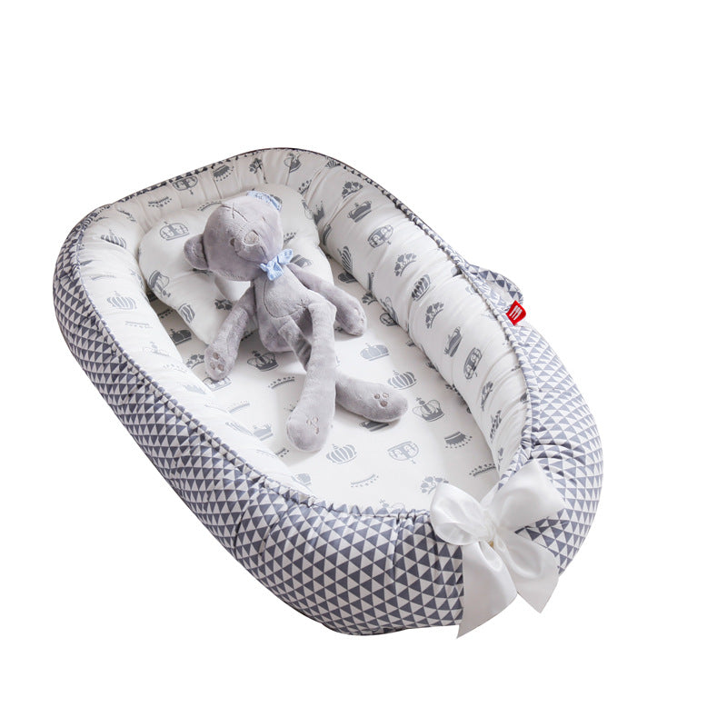 Baby Using Organic Cotton Lounger for Tummy Time Support