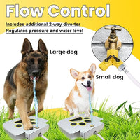Outdoor dog water fountain with paw step activation