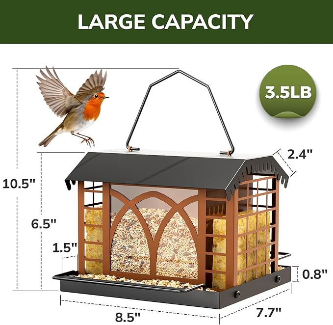 Weatherproof Roof and 3.5 Lbs Capacity