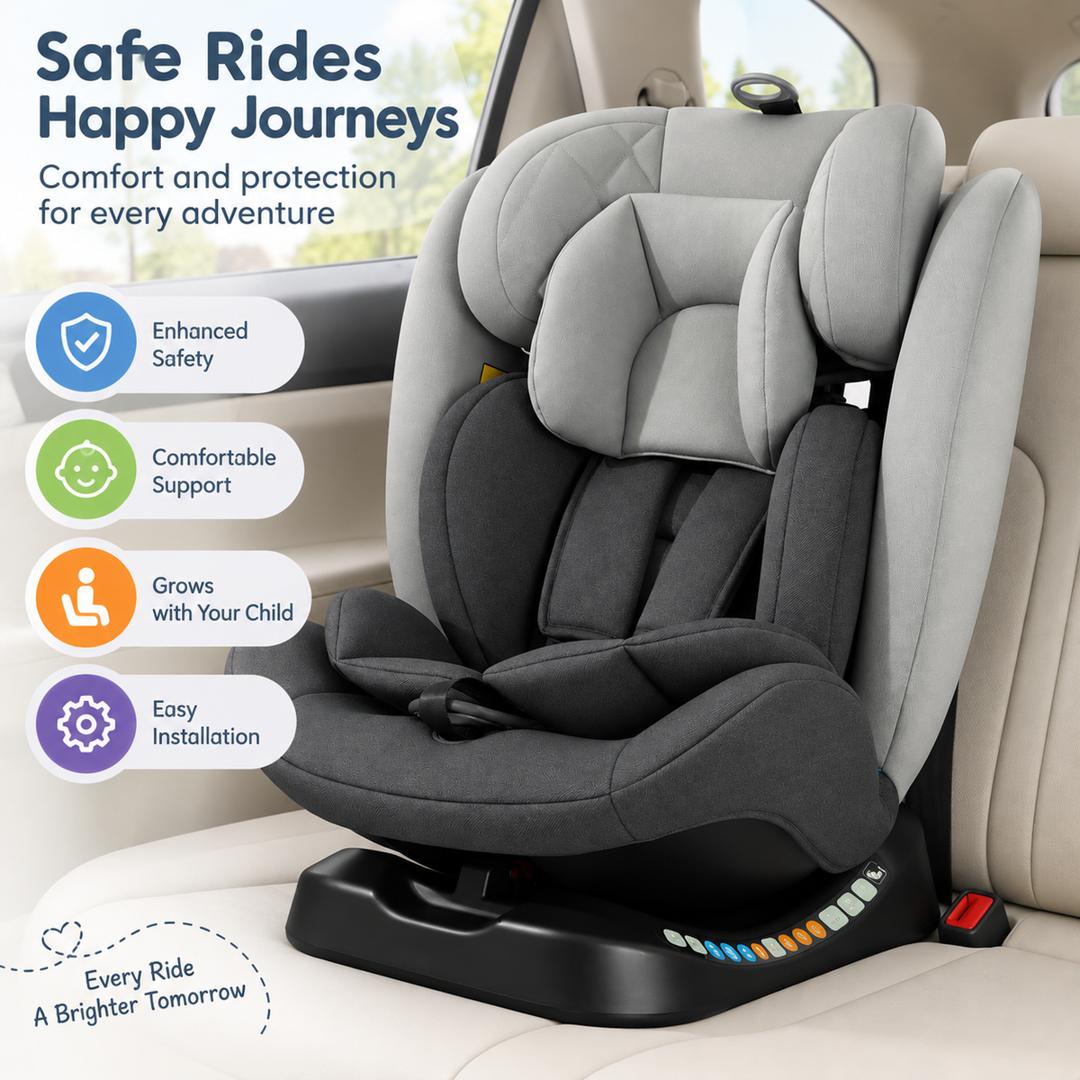 Padded infant car seat with supportive seat insert