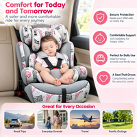 Padded kids car seat with supportive seat insert