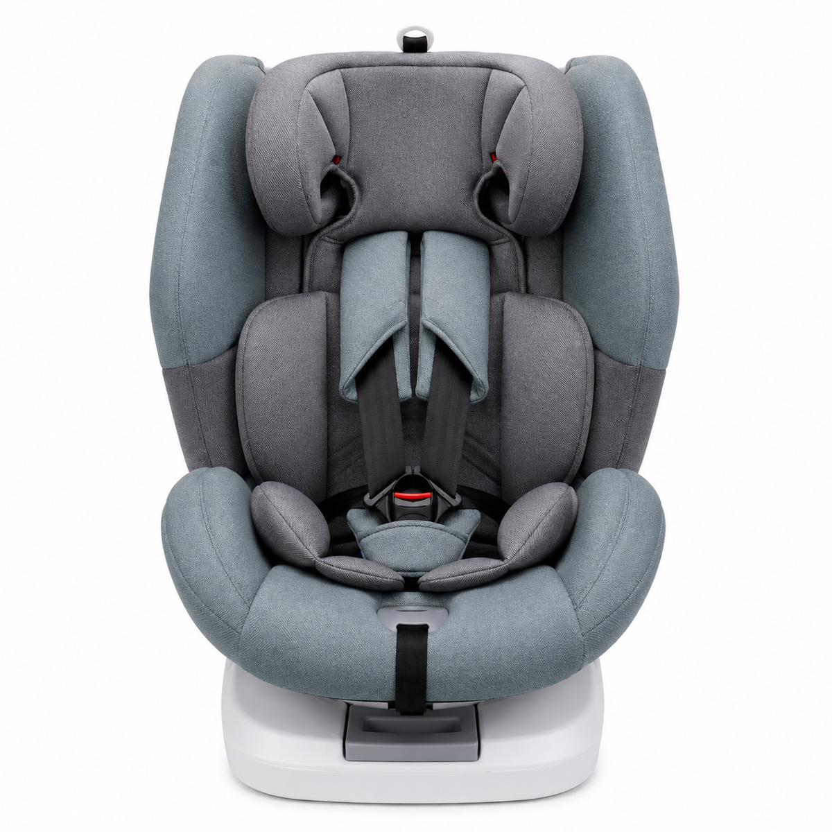 Padded baby car seat with deep side support cushions